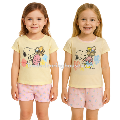 Wholesale Parcel of Girls Character Snoopy Short PJ Sets