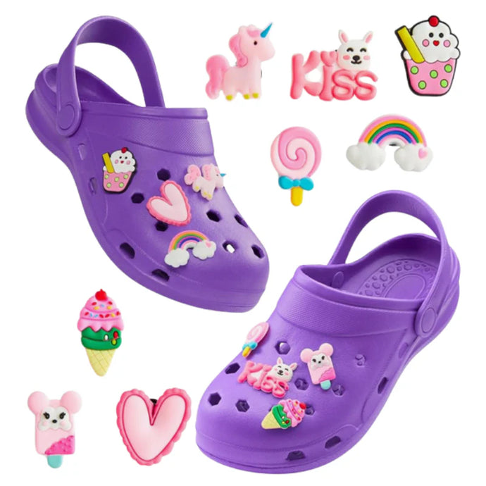 Wholesale parcels of girls clogs with charms, great line for resellers