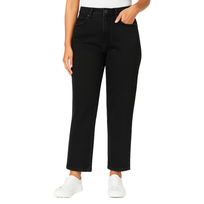 Women's Ex Chainstore High Waist Black straight jeans wholesale parcel.