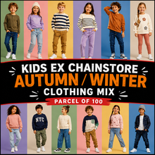 Load image into Gallery viewer, A great value mixed parcel of ex chainstore children’s Autumn Winter clothing, offering a varied assortment of boys and girls styles across a good range of sizes.
