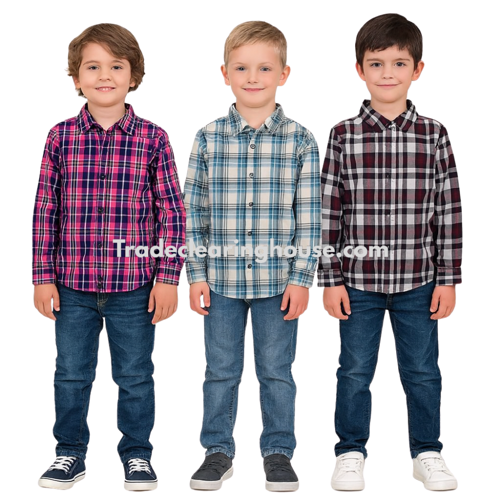 Boys Ex Chainstore Assorted Check Shirt wholesale Parcel