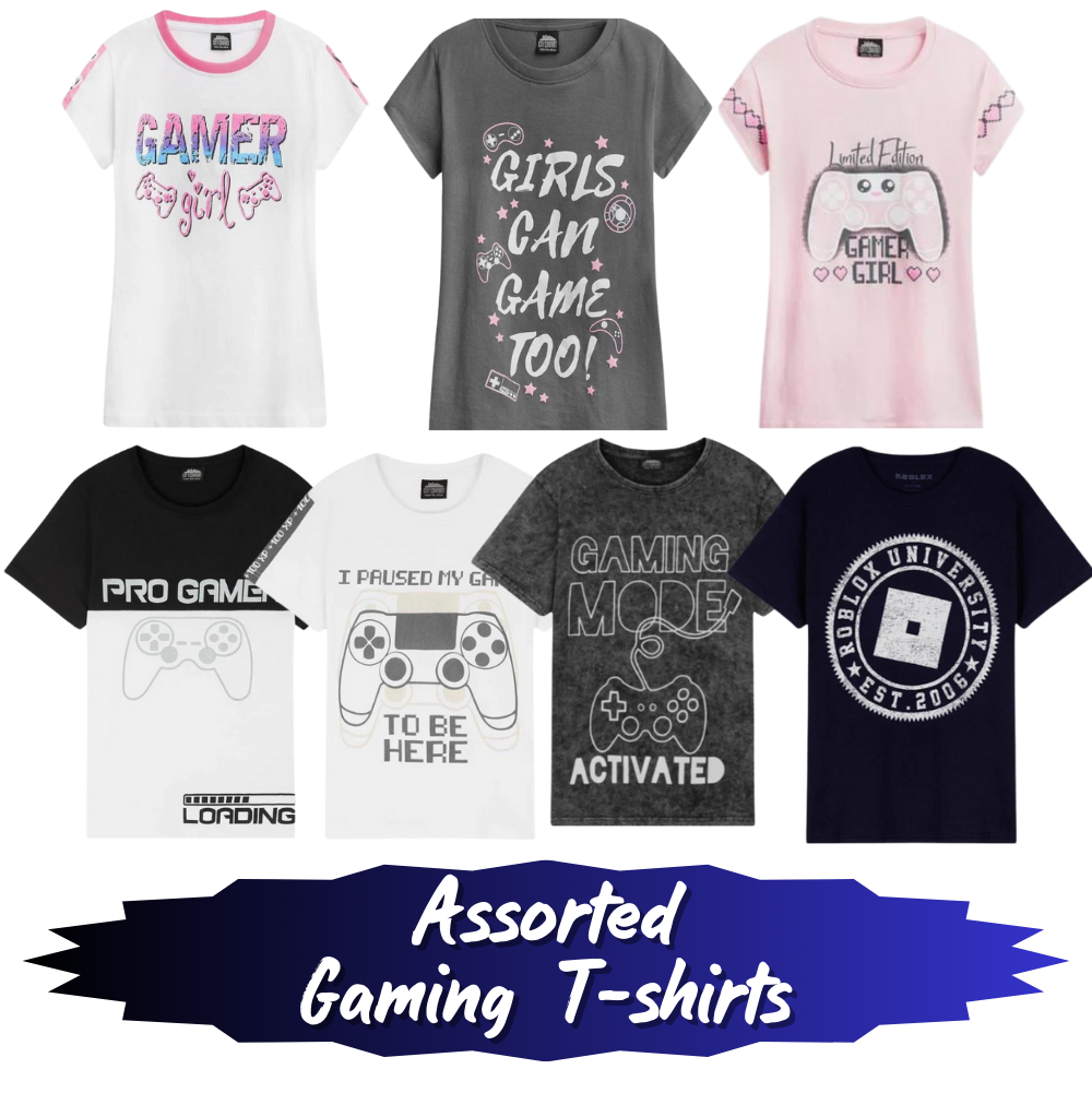 Assorted Boys Girls Gaming T shirts Wholesale Pack of 100