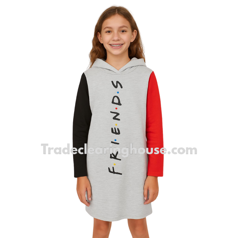 Wholesale bundle of girls Friends dresses with a hood