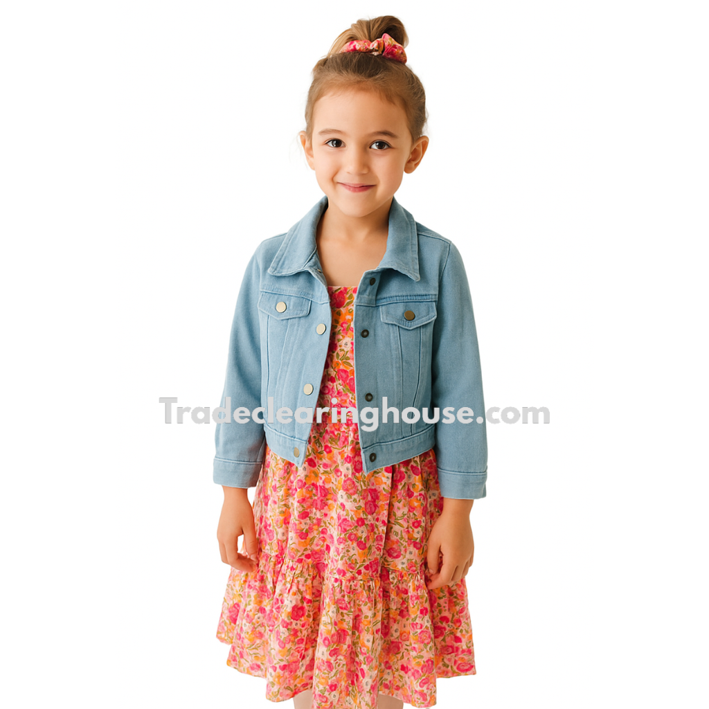 Girls Summer Dress, Denim Jacket & Scrunchie Wholesale deal