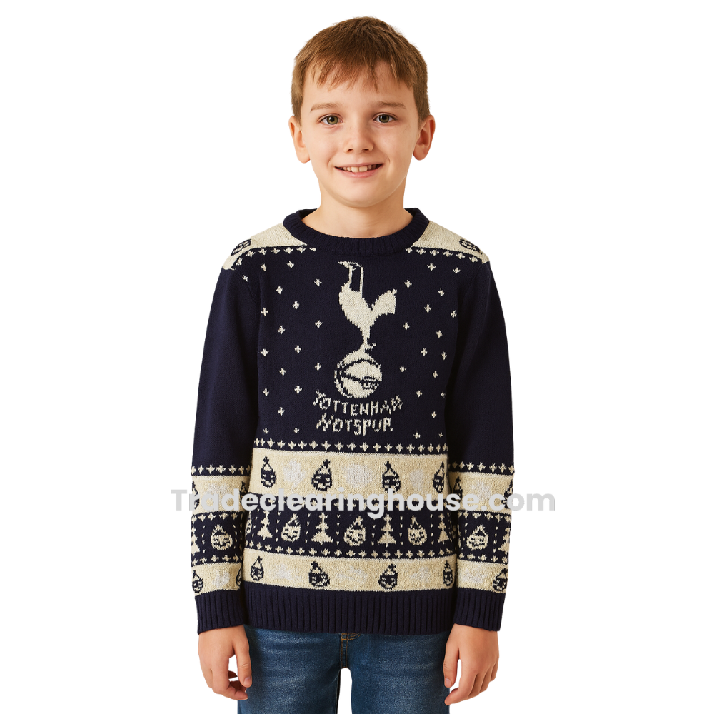 Wholesale parcel of Boys Spurs Christmas Jumpers for resellers from TCH.