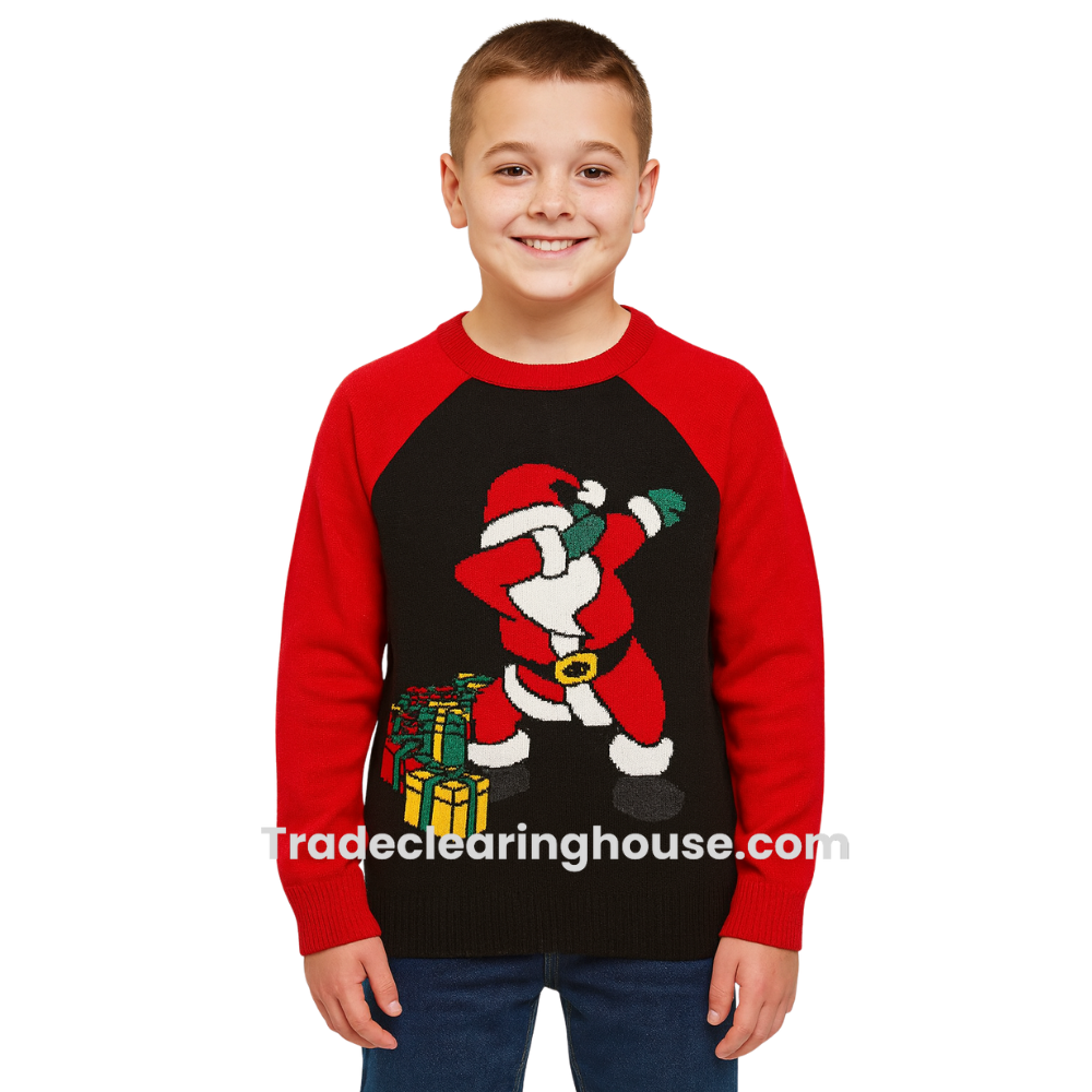 Kids Santa Christmas Jumpers x 12 Items