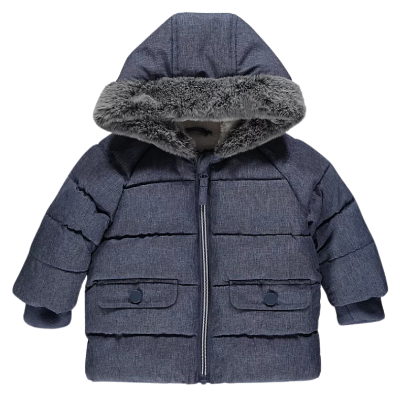 Ex Chainstore Boys Blue Textured Padded Coat wholesale parcel