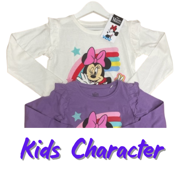 Girls character tops (style 100127), Wholesale Pack of 24