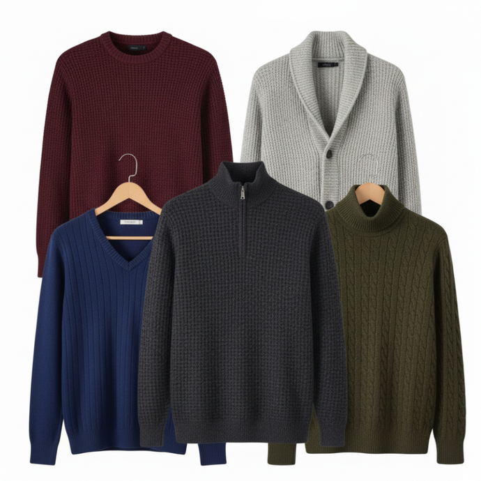 Assorted Men's Wholesale Knitwear Parcel, Lots of different styles