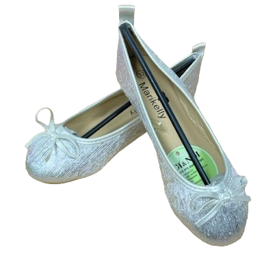 9949 GIRLS SILVER PARTY SHOES, PACK OF 12