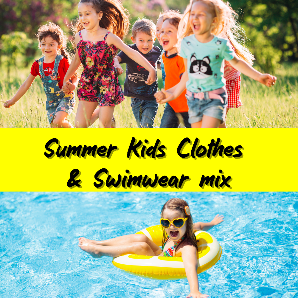 SUMMER & SWIMWEAR WHOLESALE KIDS CLOTHES PARCEL OF 100 ITEMS