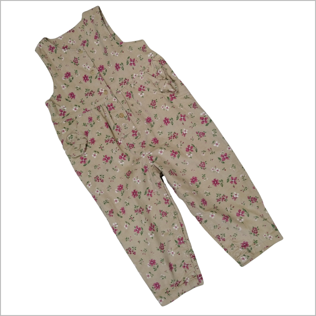 Ex CHAINSTORE GIRLS FLORAL DUNGAREES (style 7051) PACK OF 12